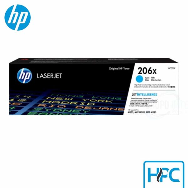 Toner HP 206X Cyan Alta Capacidad (W2111X) para LaserJet Pro M255dw