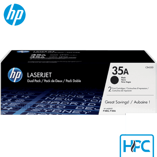 Toner HP 35A Negro Pack x2 (CB435AD) para LaserJet P1005, P1006