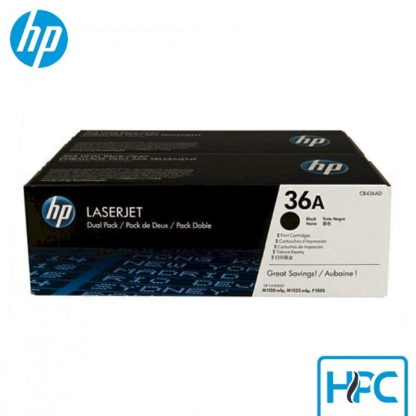 Toner HP 36A Negro Pack x2 (CB436AD) para LaserJet P1505, M1120