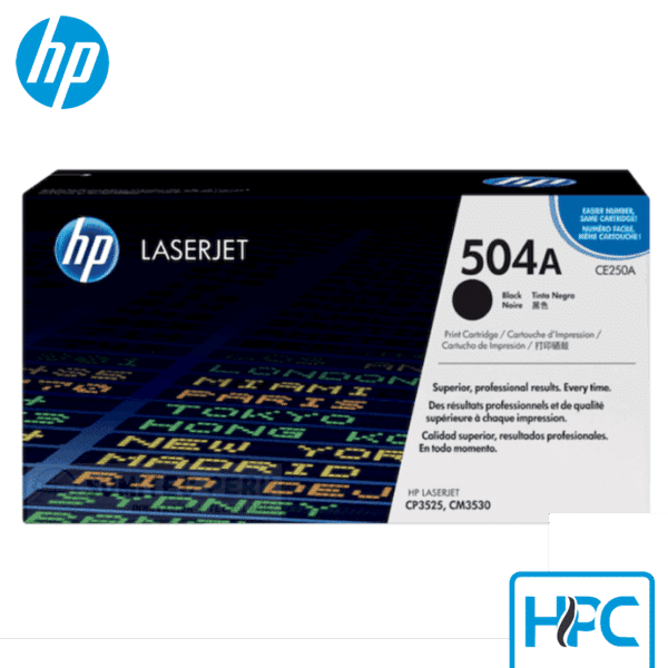 Toner HP 504A Negro (CE250A) para Color LaserJet CP3525, CM3530