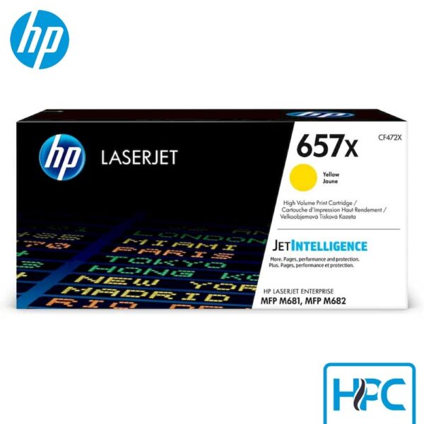 Toner HP 657X Amarillo Alta Capacidad (CF472X) para LaserJet M653