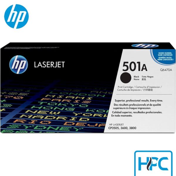 Toner HP 501A Negro (Q6470A) para Color LaserJet 3600, 3800