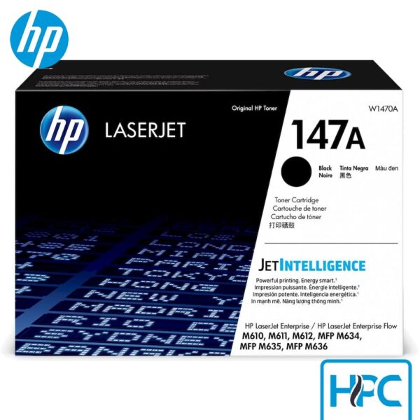 Toner HP 147A Negro (W1470A) para LaserJet Enterprise M610, M611
