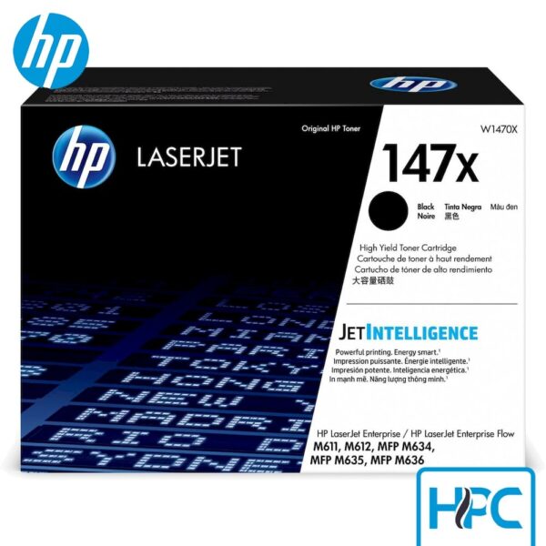 Toner HP 147X Alta Capacidad (W1470X) para LaserJet M611, M612