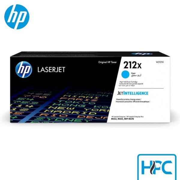 Toner HP 212X Cyan Alta Capacidad (W2121X) para LaserJet M554, M555