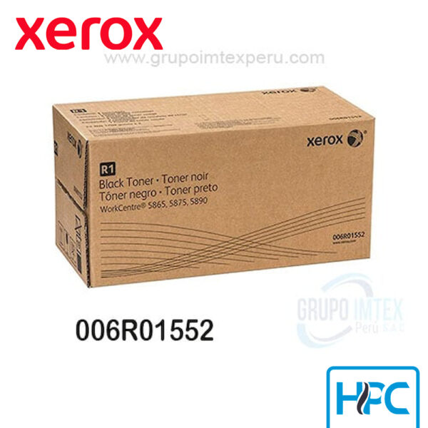 Toner Xerox Negro 006R01552 para WorkCentre 5865, 5875, 5890
