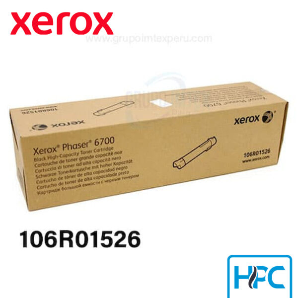 Toner Xerox Negro Alta Capacidad 106R01526 para Phaser 6700