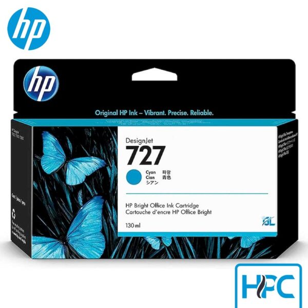 Tinta HP 727 Cyan (B3P19A) para DesignJet T920, T1500, T2500