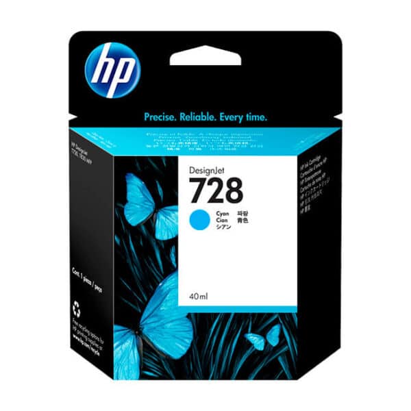Tinta HP 728 Cyan (F9J63A) para DesignJet T730, T830