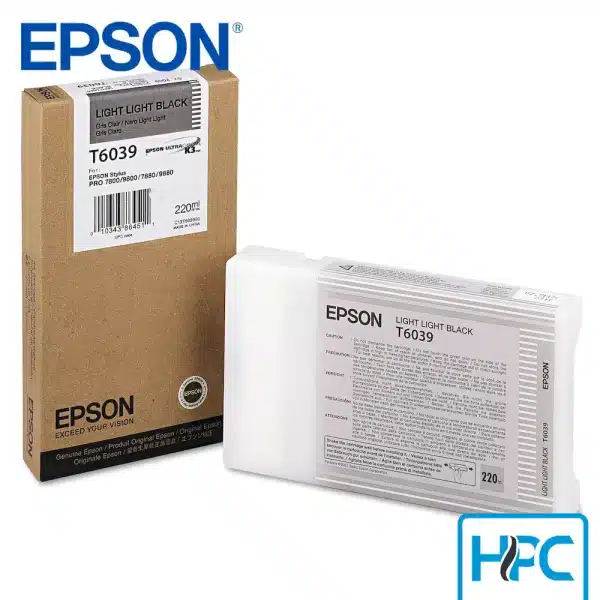 Tinta Epson T603900 Light Light Black (T603900) para Stylus Pro 7800, 9800