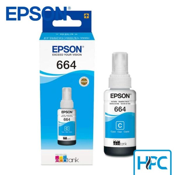 Tinta Epson 664 Cyan (T664220-AL) para L120, L220, L380