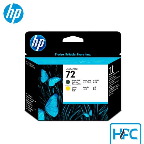 Cabezal HP 72 Negro Mate y Amarillo (C9384A) para DesignJet T610, T1100, T1200